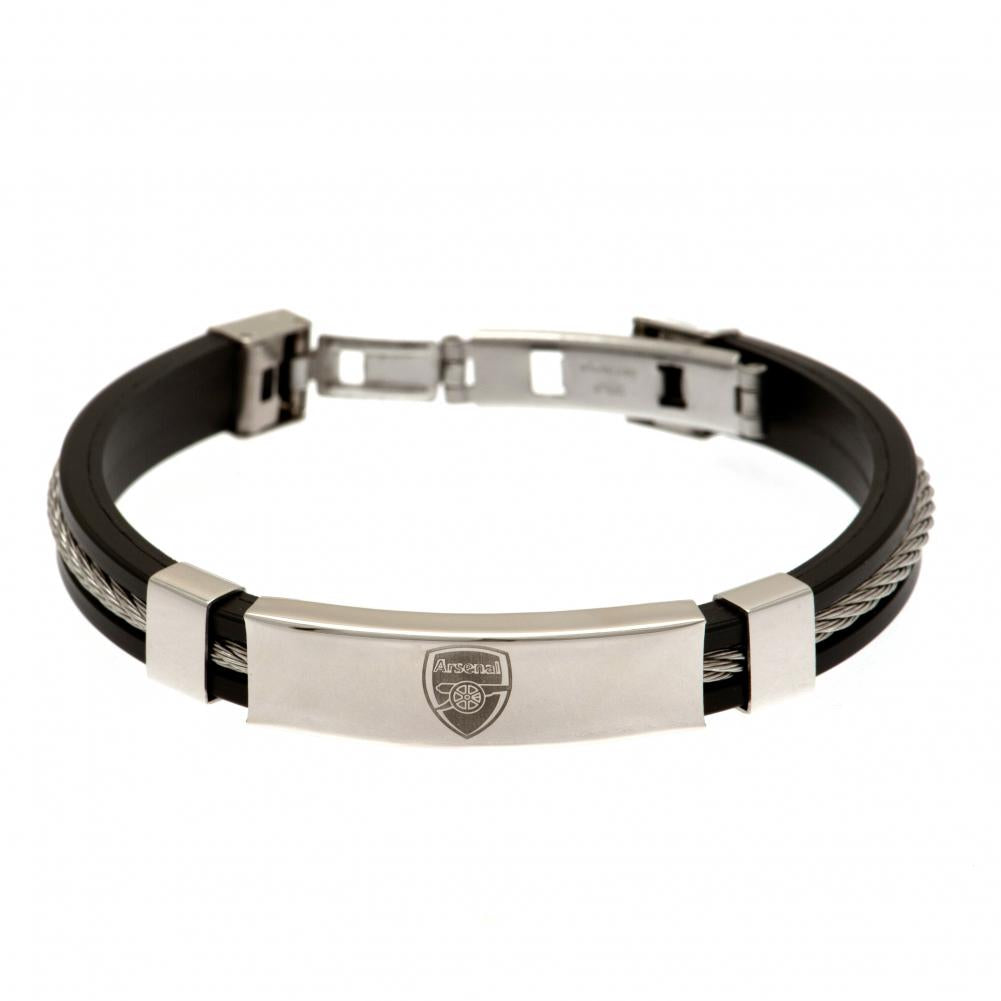 Arsenal Silver Inlay Silicone Bracelet