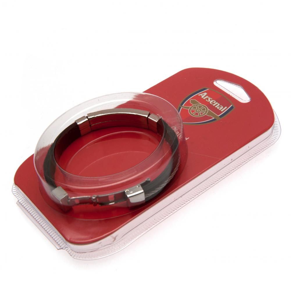 Arsenal Silver Inlay Silicone Bracelet