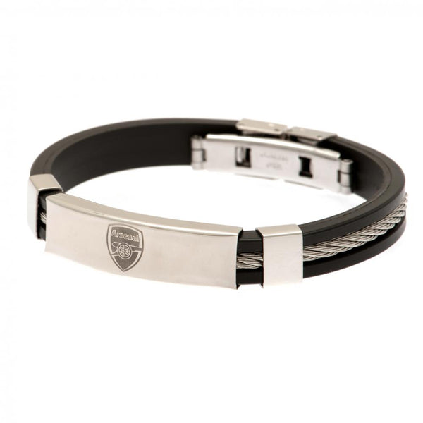 Arsenal Silver Inlay Silicone Bracelet