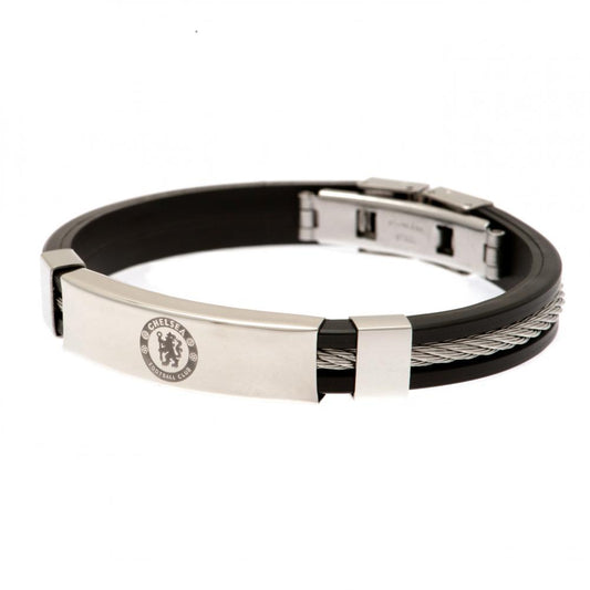 Chelsea Silver Inlay Silicone Bracelet