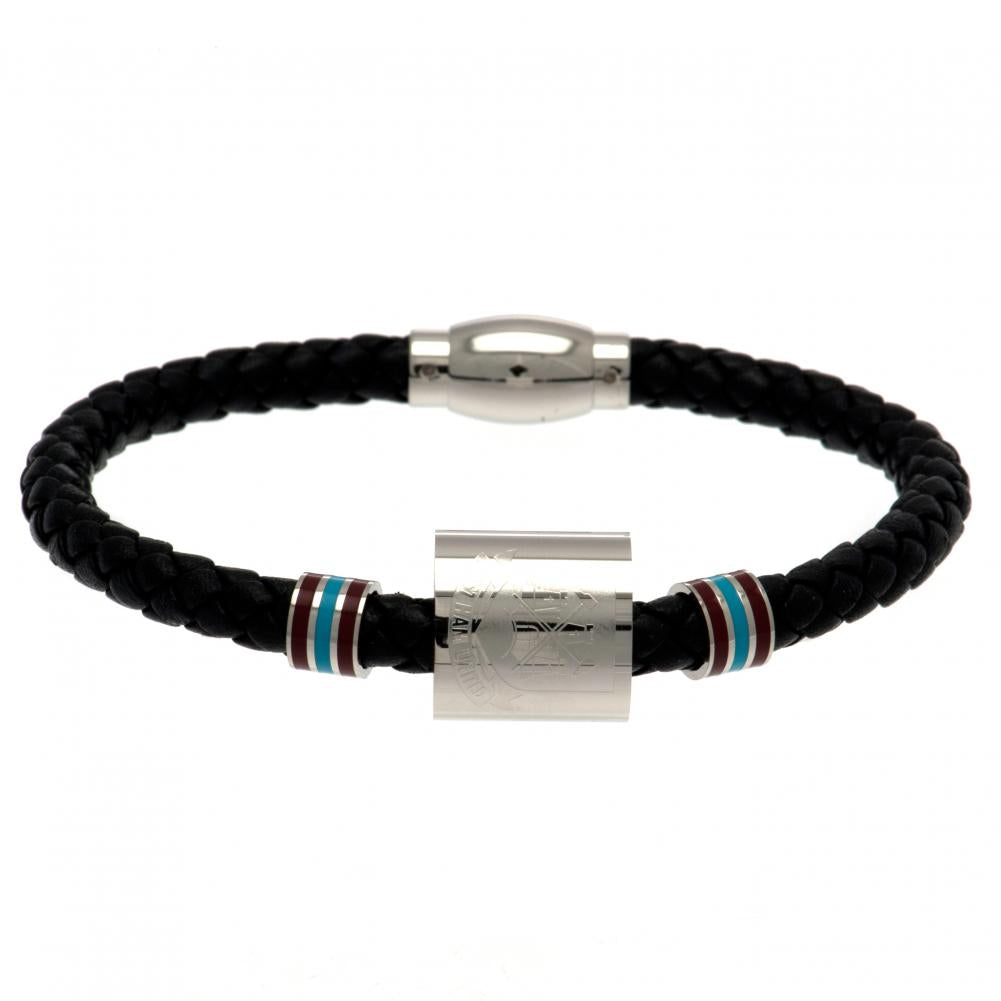 West Ham United Colour Ring Leather Bracelet