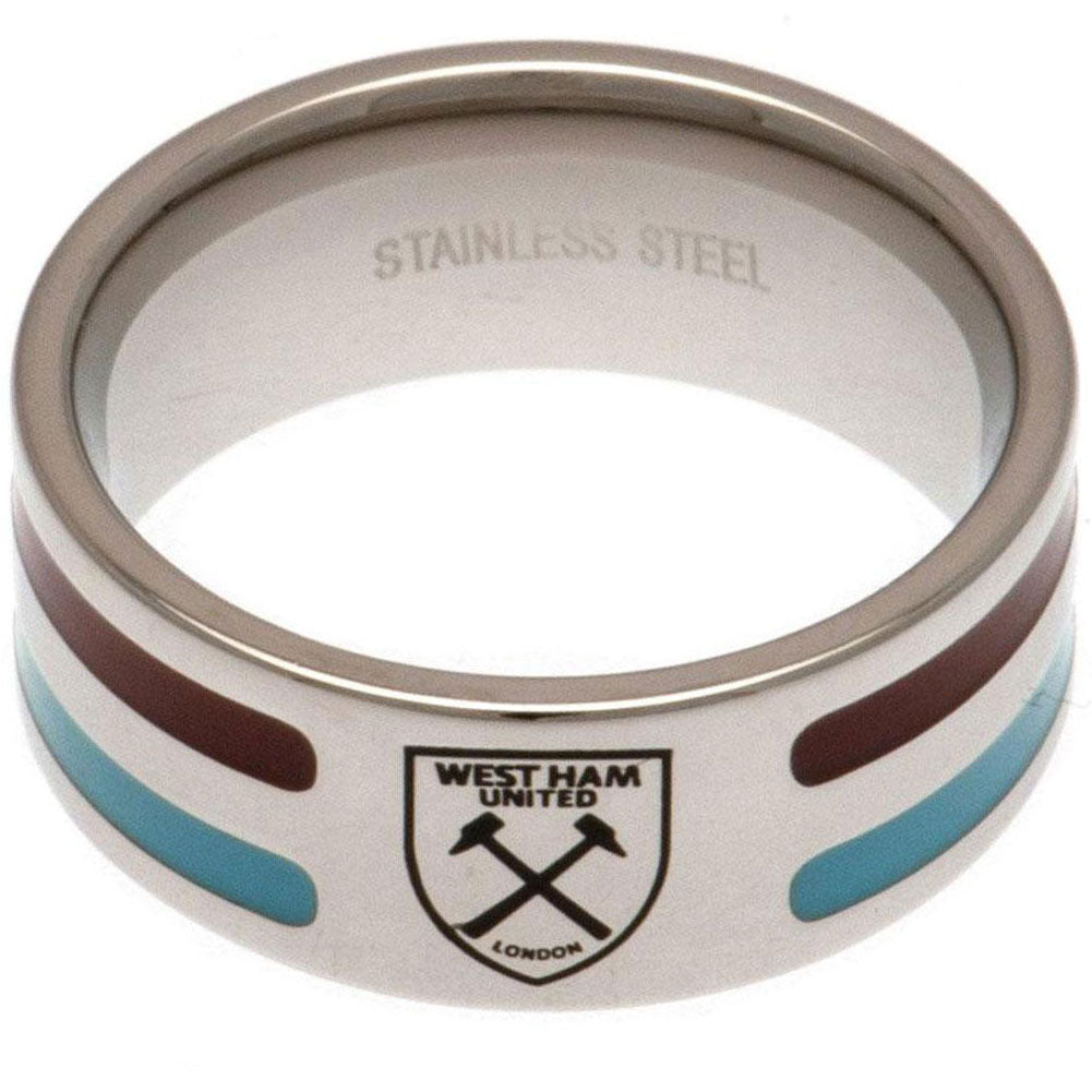 West Ham United Colour Stripe Ring Medium