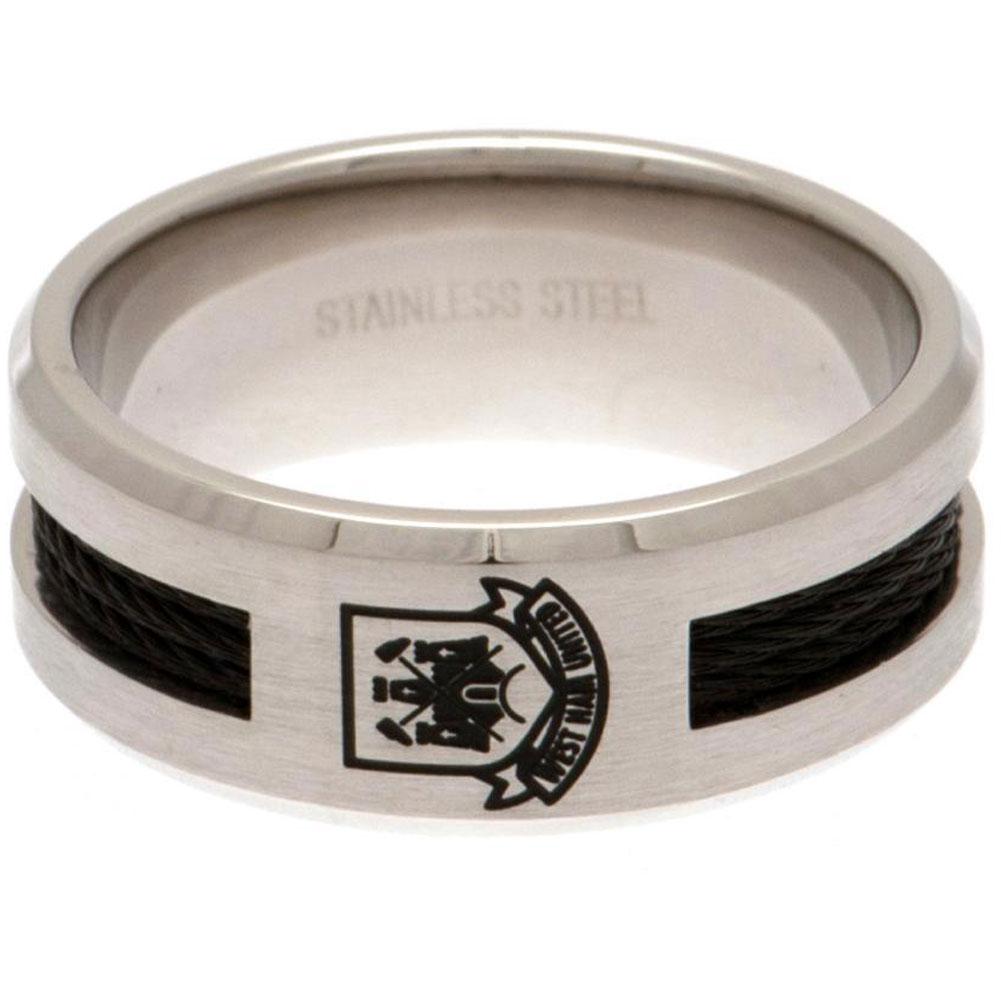 West Ham United Black Inlay Ring Medium CT