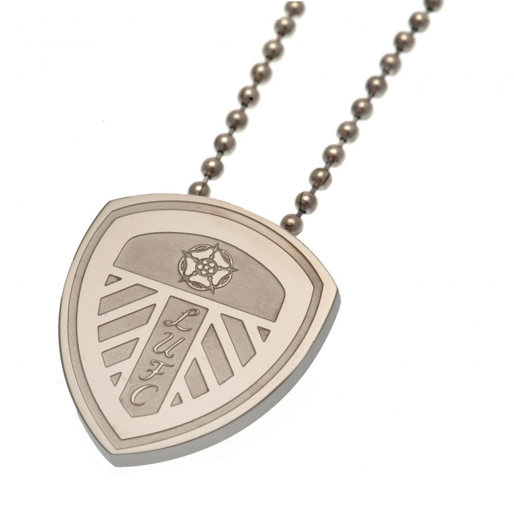 Leeds United Stainless Steel Pendant &amp; Chain LG