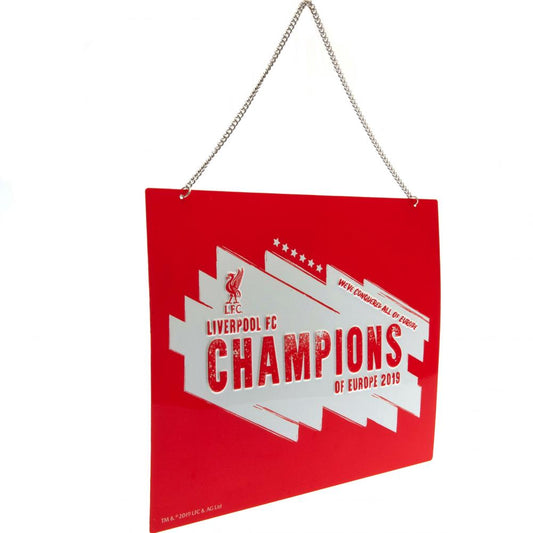 Liverpool Champions Of Europe Metal Sign