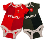 Wales Rugby 2 Pack Bodysuit 0/3 mths QT