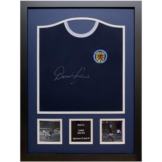 Scotland Denis Law Signed Shirt (Framed)