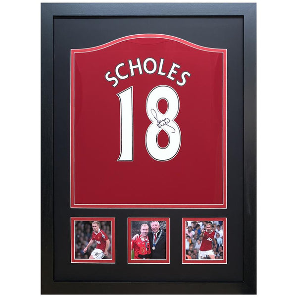 Manchester United Scholes Signed Shirt (Framed)