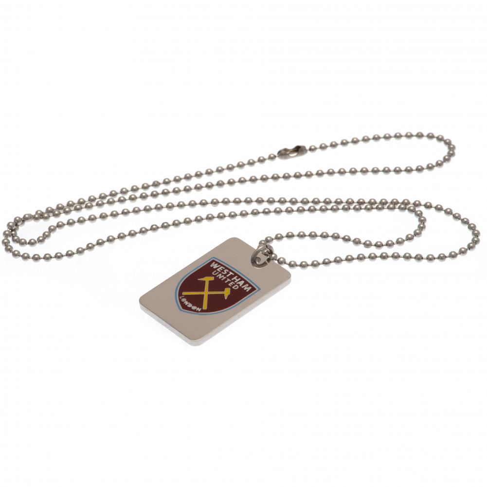 West Ham United Enamel Crest Dog Tag & Chain