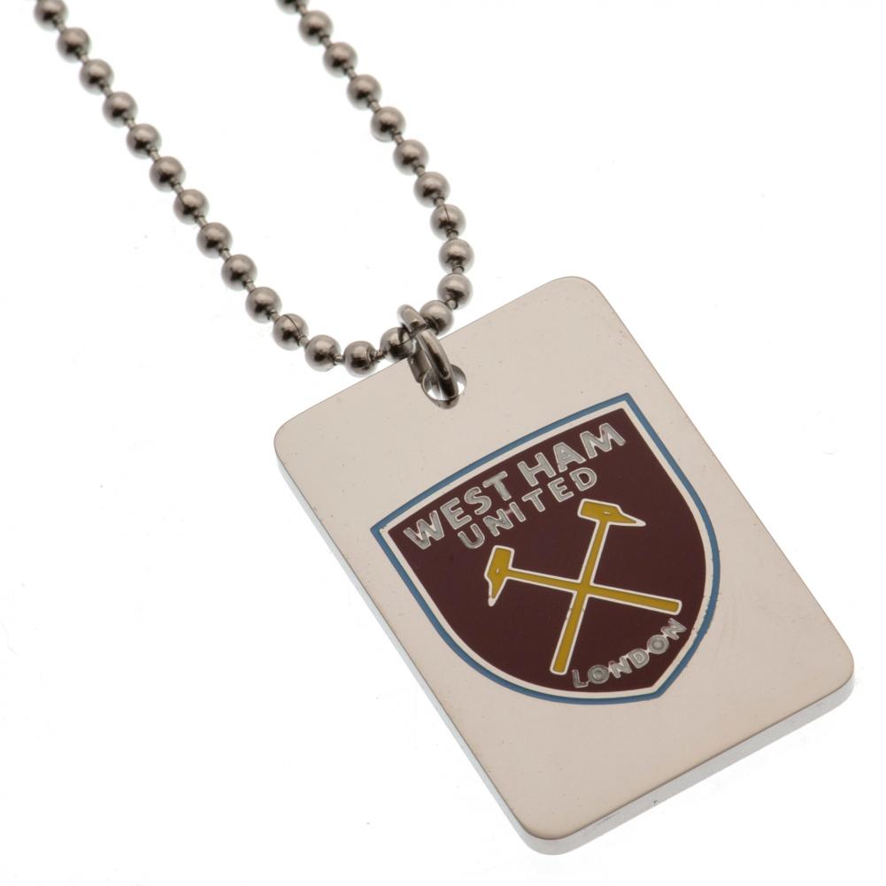 West Ham United Enamel Crest Dog Tag & Chain