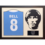 Manchester City Bell Signed Shirt Silhouette