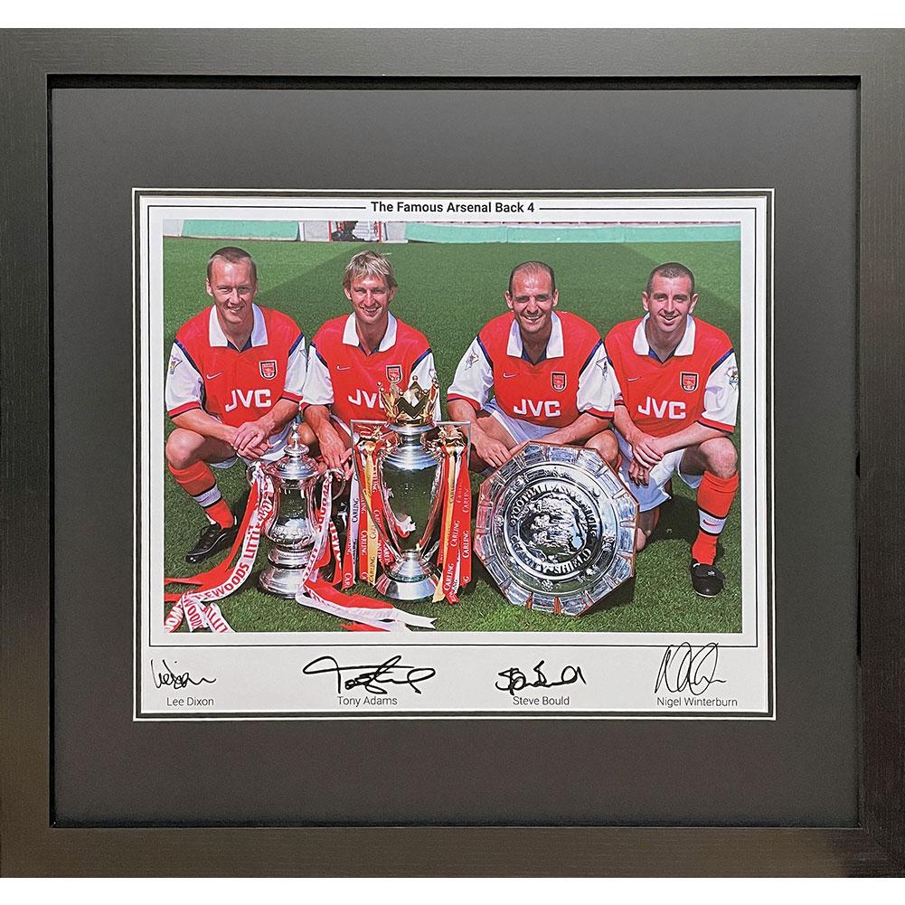 Arsenal Famous Back 4 Signed Framed Print