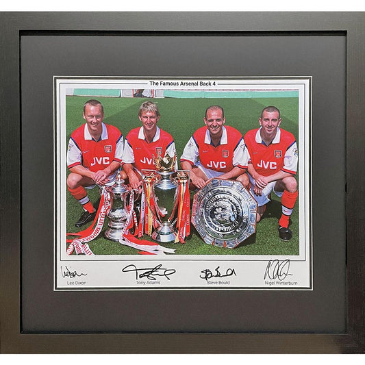 Arsenal Famous Back 4 Signed Framed Print