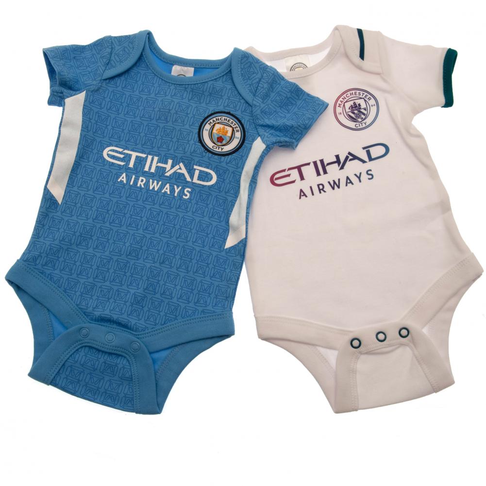 Manchester City 2 Pack Bodysuit 12-18 Mths SQ