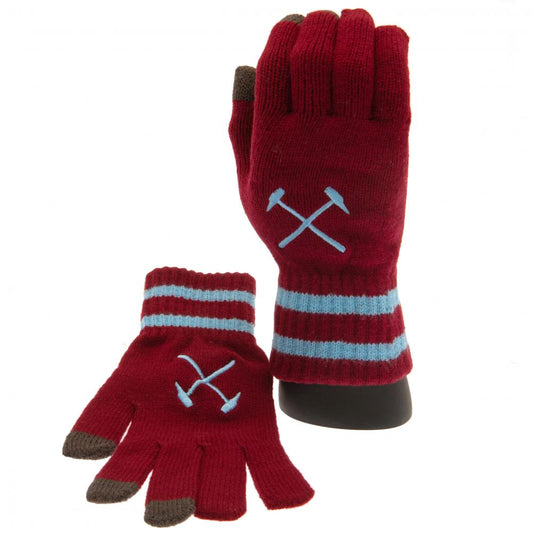 West Ham United Touchscreen Knitted Gloves Adult