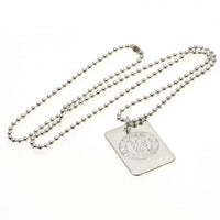 Chelsea Silver Plated Dog Tag &amp; Chain