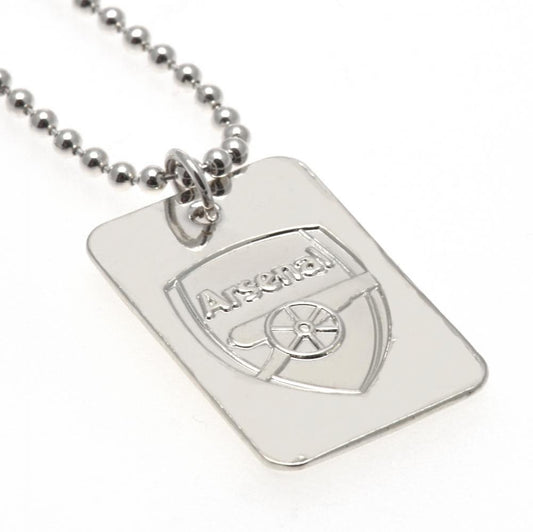 Arsenal Silver Plated Dog Tag & Chain