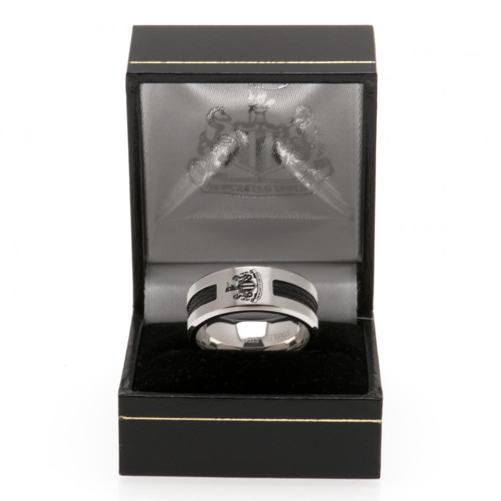 Newcastle United Black Inlay Ring Small