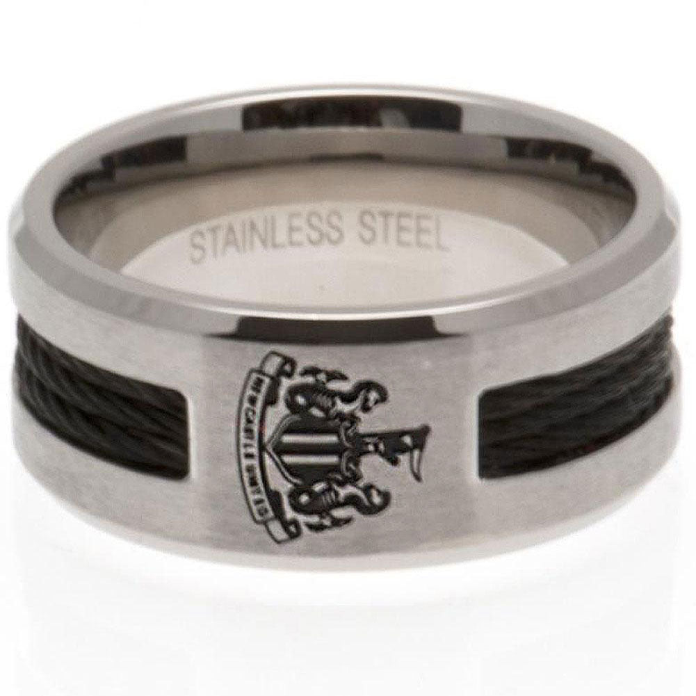 Newcastle United Black Inlay Ring Large