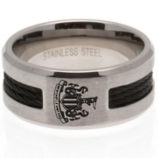 Newcastle United Black Inlay Ring Medium