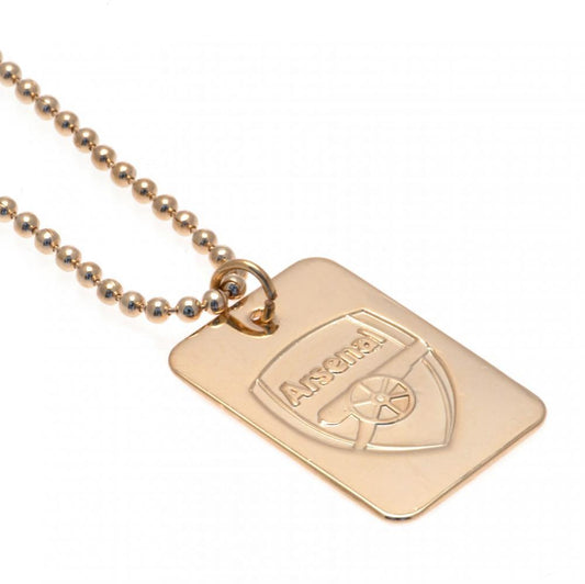 Arsenal Gold Plated Dog Tag & Chain