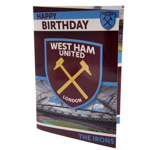 West Ham United Musical Birthday Card