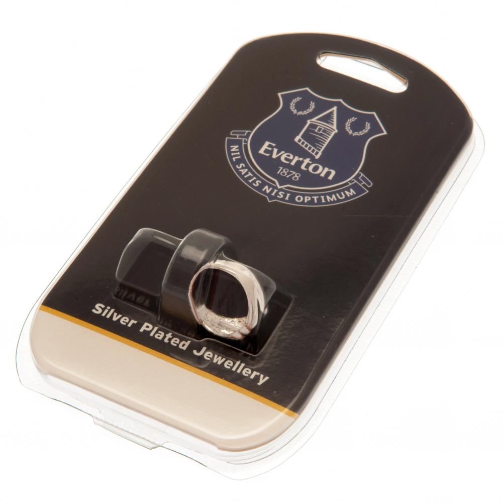 Everton Silver Plated Crest Ring Small