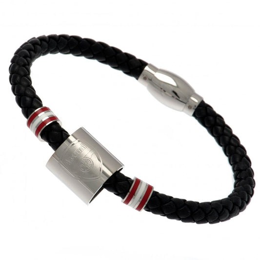 Arsenal Colour Ring Leather Bracelet