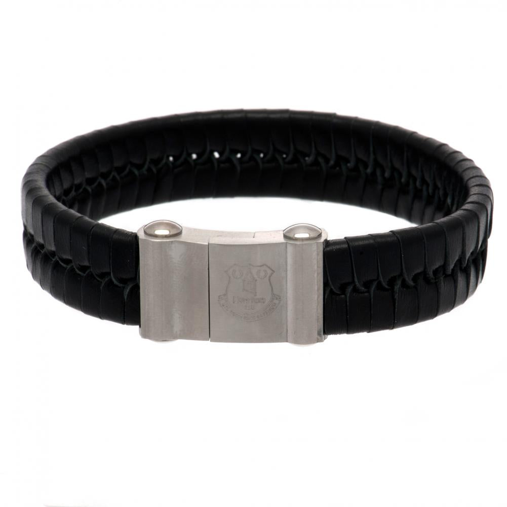 Everton Single Plait Leather Bracelet