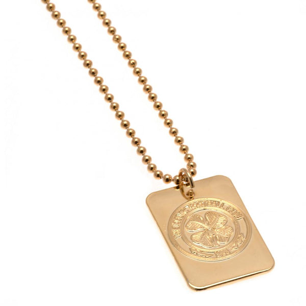 Celtic Gold Plated Dog Tag &amp; Chain