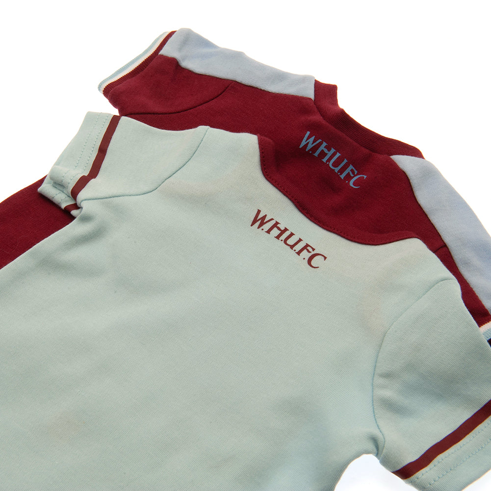 West Ham United 2 Pack Bodysuit 6-9 Mths CS