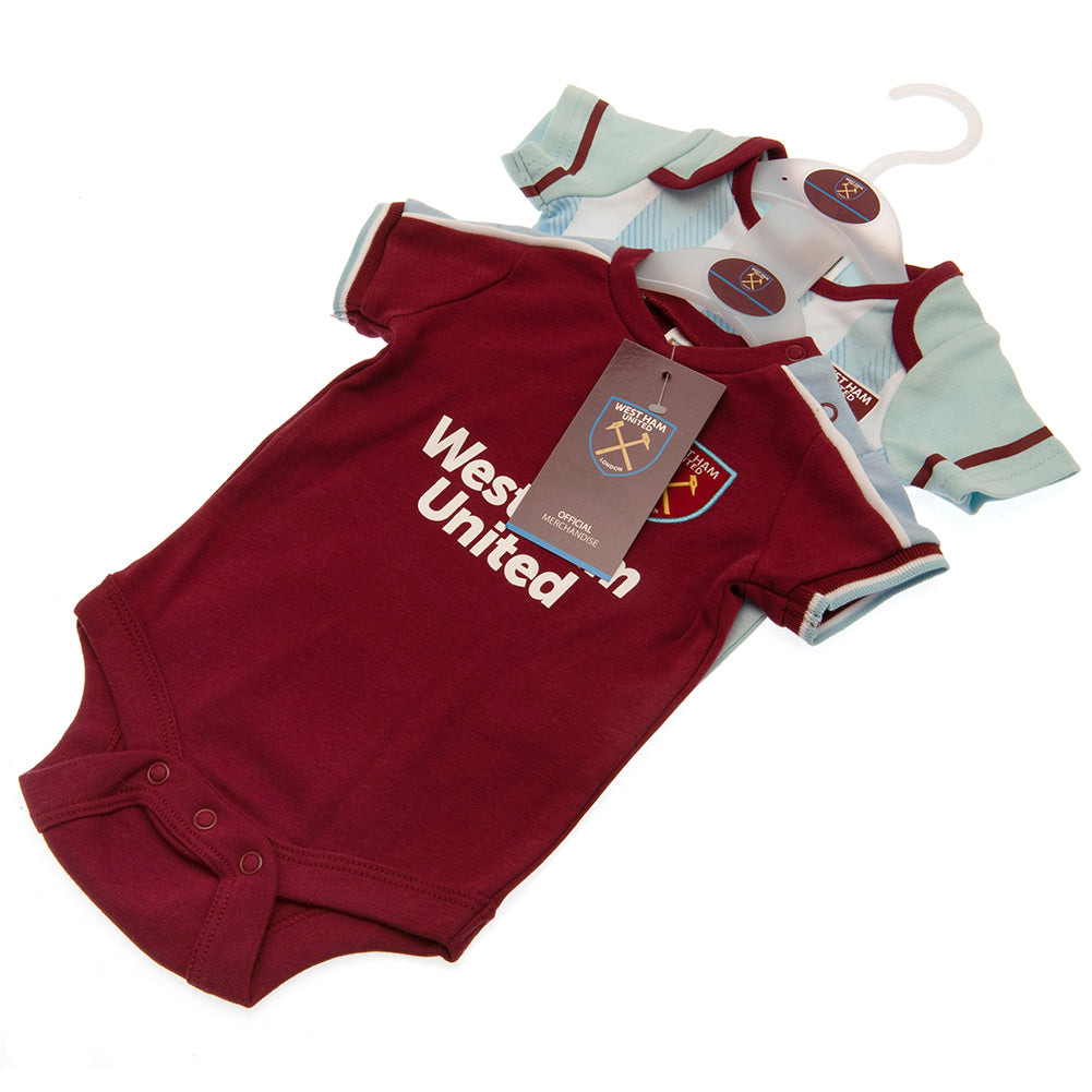 West Ham United 2 Pack Bodysuit 12-18 Mths CS