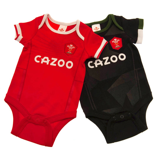 Wales Rugby 2 Pack Bodysuit 0-3 Mths PC