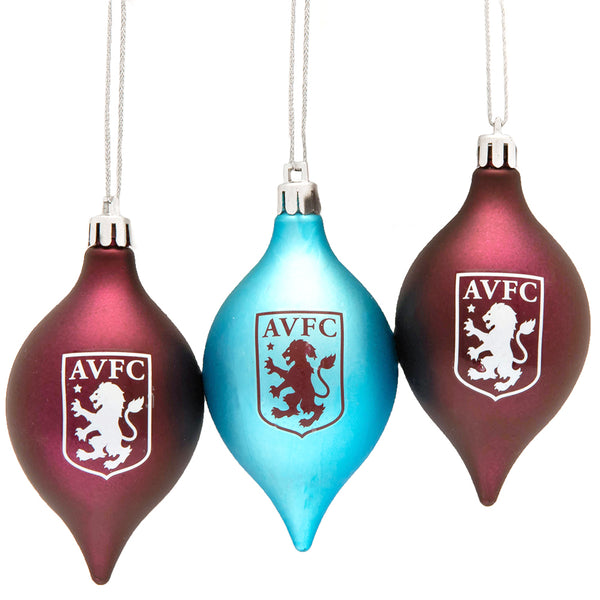 Aston Villa 3pk Vintage Baubles