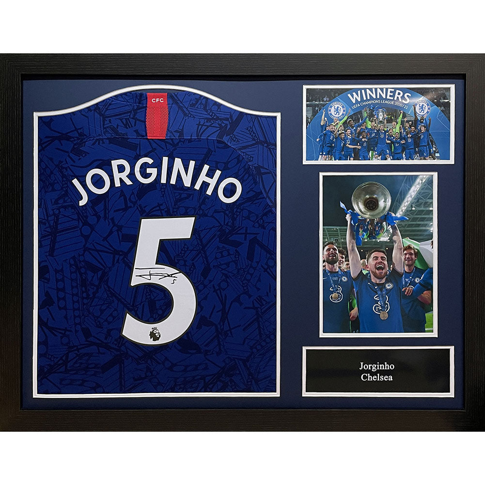 Chelsea Jorginho Signed Shirt (Framed)