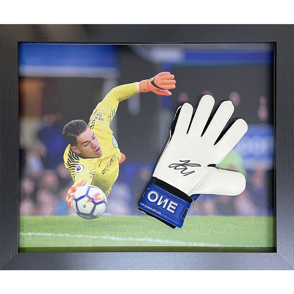 Manchester City Ederson Signed Glove (Framed)